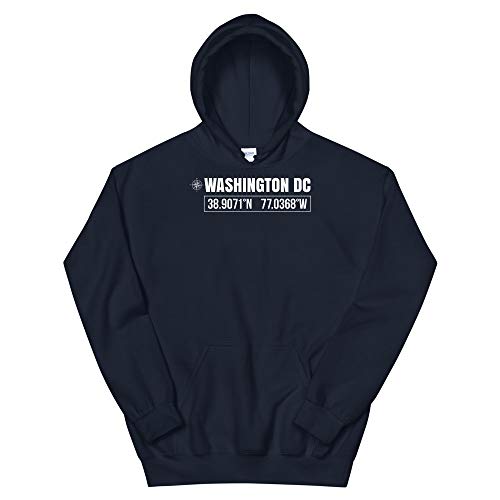 Washington DC City Coordinates Souvenir USA Travel Shirt Unisex Hoodie
