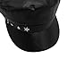 ZGMYC Fashion Metal Star Newsboy Cap for Women Girls, PU Leather Military Hats Army Visor Beret Peaked Cabbie Hat