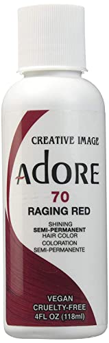 Adore Semi Permanent Hair Color (070 Raging Red) | Vegan & Cruelty-Free Red Hair Dye | No Ammonia, No Peroxide, No Alcohol | 4 Fl Oz