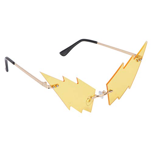BESTOYARD Frameless Sunglasses Vintage Shape Rimless Sunglasses Halloween Novelty Sunglasses Dress Up Eyewear Props Beach Party Sunglasses For Birthday Halloween Party Favor Yellow Fashion Sunglasses