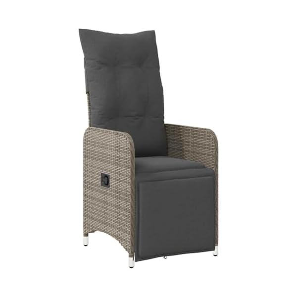 Garten-Bistro-Set Poly Rattan Grau 9-teilig