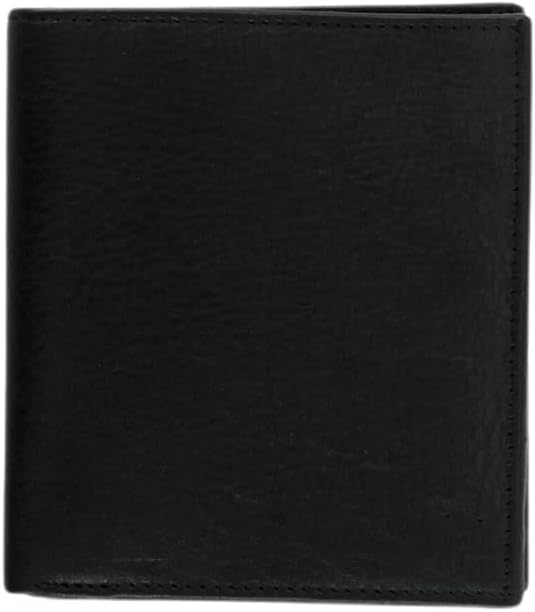 clean stitched Bifold Wallet - RFID blocking Leather Wallet for Men with 1 ID window, 9 cards, 2 inner slots & 2 cash pockets - Timeless Hipster Men's Wallet (Black)