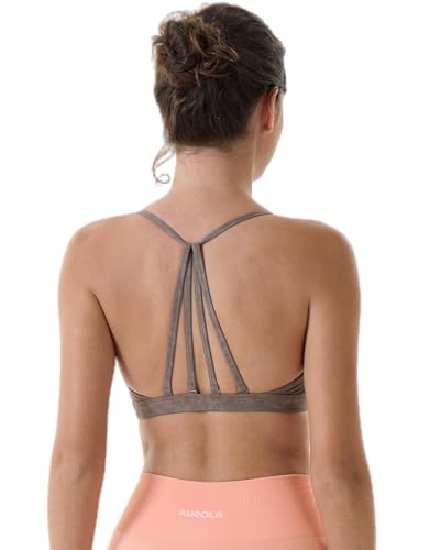 Image of AUROLA Mercury Workout Sports Bras Women Athletic Removable Padded Backless Strapy Minimal Crop Top