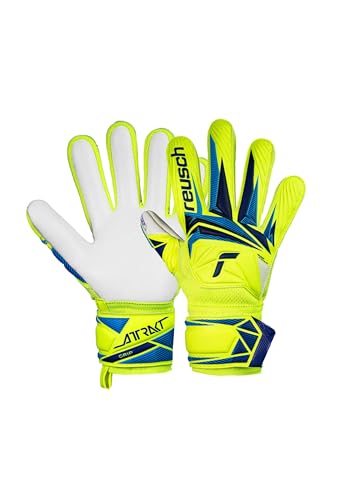 Reusch Torwarthandschuhe Kinder Jugendliche | zuverlässiger Grip & ergonomische Passform| für Training & Spiel | Kunstrasen & Naturrasen | Größe 4-8 | Attrakt Grip Junior