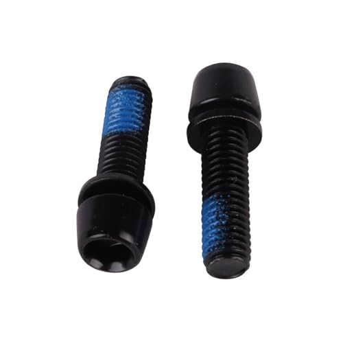 Image of Steel M5x18mm Bolts with Washer, Allen Hex Tapered Screw for Bicycle Stem, Pack of 6 (Black)