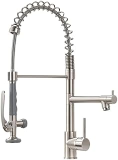 Fapully Commercial Pull Down Kitchen Sink Faucet with Sprayer Brushed Nickel