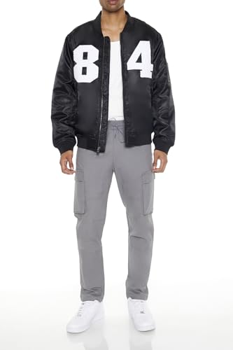 Forever 21 Men's 84 Chenille Patch Bomber Jacket2