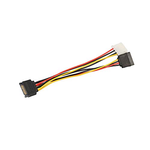 ANRANK 15Pin Male Serial to 15Pin IDE Molex Female + 4Pin SATA Female Power Adapter Cable - Thumbnail 3