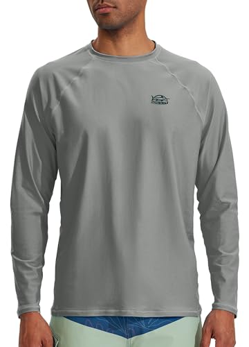 Willit Men's Rash Guard Swim Shirts SPF Water Shirt Long Sleeve UPF 50+ Sun Protection Loose Fit Quick Dry