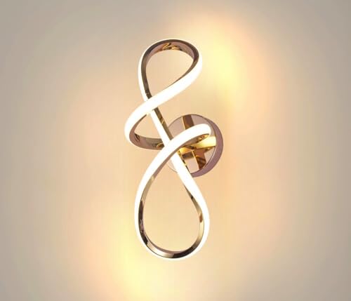 Image of Groeien Modern 3 Color LED Wall Sconce Infinity Curve Wall Light for Bedroom Living Room Corridor Lighting Fixtures Wall Mount(Warm+Natural+Coolwhite)(Infinity Curve)