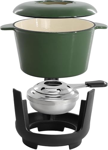Set de fondue de hierro fundido con esmalte y 6 tenedores miniatura 5