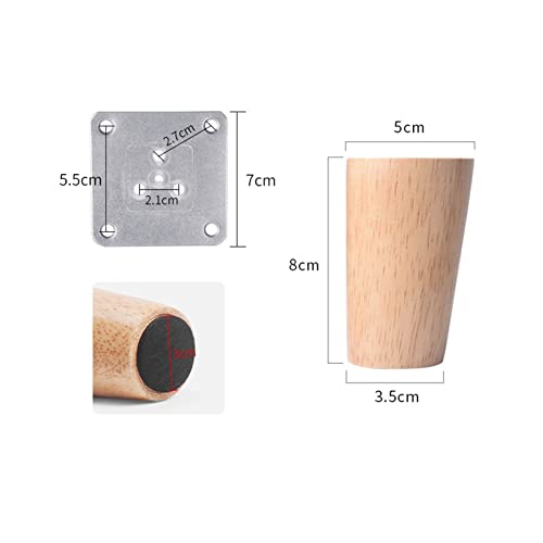 Patas de sofá de madera con kit de hardware y alta carga de 320kg 3