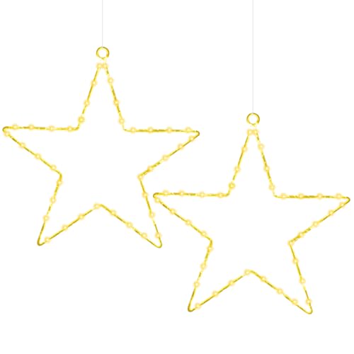 CMYK LED Weihnachtsstern Fensterlichter mit 2 Pack 40 warmweiße LED...