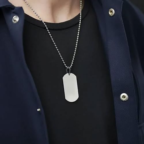 Stainless steel 4.5 in and 27 in. military dog tag ball chain Ships in 1-2 days from USA!4