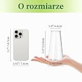 Hewory Wazonki na kwiaty: 6 szt. Małe wazonki na dekorację stołu - 13 cm wysokość, małe szklane wazonki, nowoczesny zestaw wazonów na kwiaty, na ślub, imprezę, urodziny, dekorację salonu, do domu, na