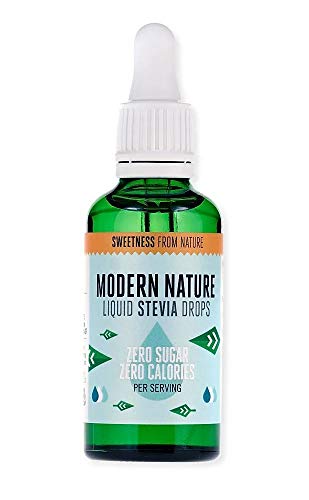 Modern Nature Liquid Stevia Drops Sweetener 50Ml - Liquid Stevia Sweetener Drops - Zero Calories Zero Sugar - Stevia Leaf Sweetener - Keto - Diabetic 