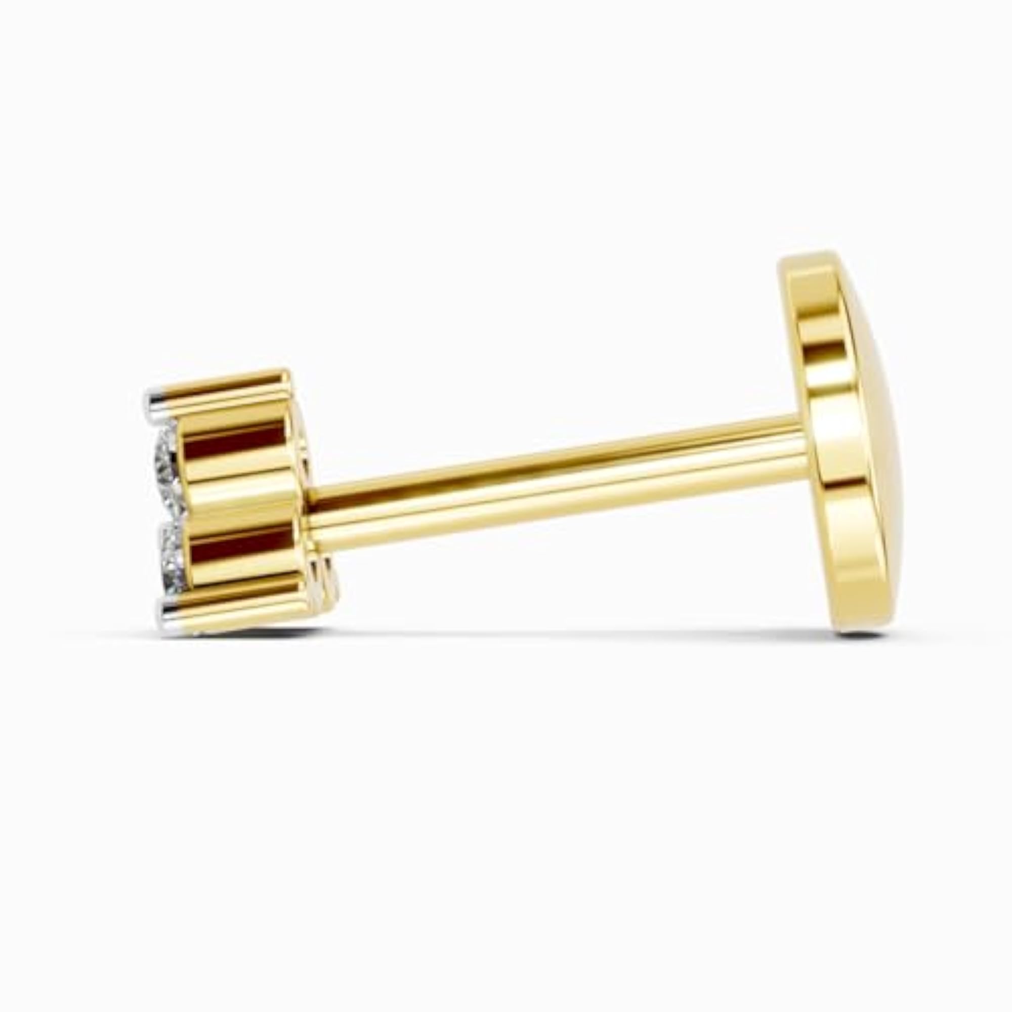 Women's Lab Grown Diamond Triangle Stud Nose Pin, 0.03 Ct