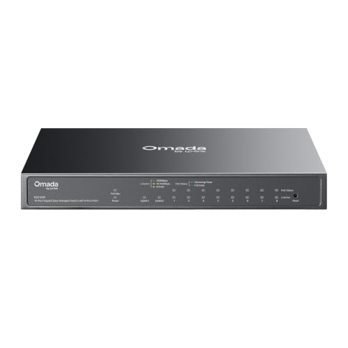 Image of TP-Link Omada 8 Port Gigabit Easy Managed, PoE Switch, 63W Budget, PoE+ Compliant, Up to 250m PoE Distance, Auto Recovery, VLAN, Auto Loop Prevention, Fanless, Managed by Omada(ES210GP)