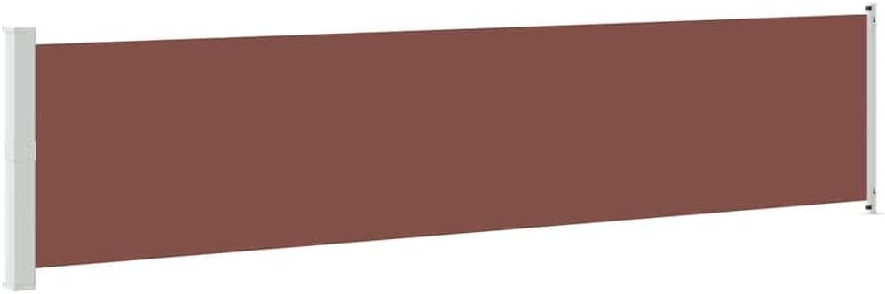 Retractable Side Awning, 55.1 x 236.2 Inch Patio Privacy Screen, Brown Polyester Shade Divider for Garden, Balcony, Deck, and Terrace