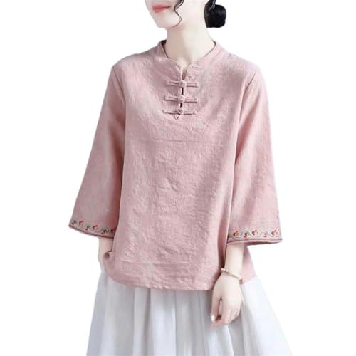 Pull d'été en coton brodé haut de gamme pour femme style chinois chic
