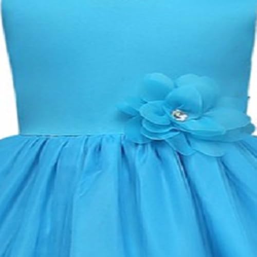 Image of Baby Girls Gold Satin Round Nack Fit and Flare Long Maxi Dress (WLT-059 Kidswear)