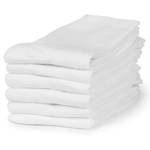 Women Thin Crew Socks Casual Cotton Calf Socks 6 Pairs Size 5-104