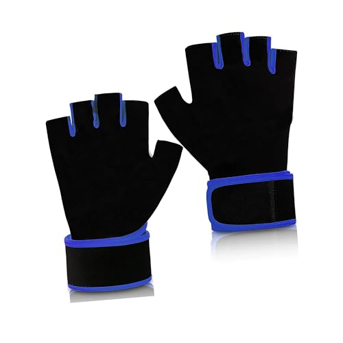 Image of Sports Glove for Men & Women, Gym Workout Gloves, Gym Accessories, Fitness Gloves, Hand Glove, Grip Gloves, Exercise Gloves (Blue)