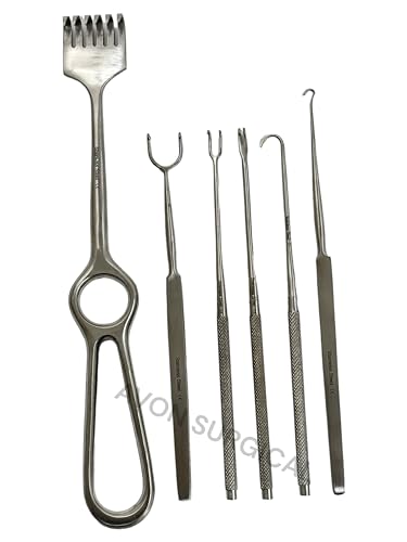 6 Pack - Fomon Volkman Joseph Gillies Skin Hooks Tissue Retractors - Stainless Steel