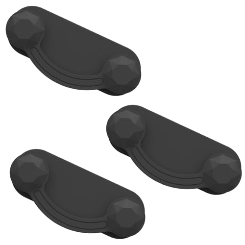 3 Pcs Black Magnetic Eyeglass Holder for Shirt Strong Magnet Glasses Clips for Travel & Yard Work Value Pack Rubber Spectacles Keeper for Sunglasses Reading Glasses (3 Black)