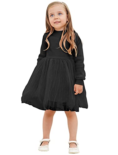 Bfustyle Little Girls Long Sleeve Tutu Skirt Black Casual Dress For Toddler Girl Kid 4 5 Years Old #TOP21