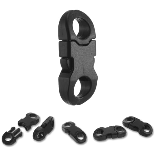 Lusofie 30 Pcs Paracord Buckles Breakaway Clasp Bracelet Buckles Quick Release Buckle 6 mm Side Release Plastic Buckle For Bracelet DIY Crafts bag Necklace Backpack Paracord Accessories (Black)