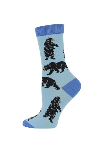 Image of WHD Black Bear Crew Socks for Women & Men | Fun Animal Socks, Nature Lover Gift