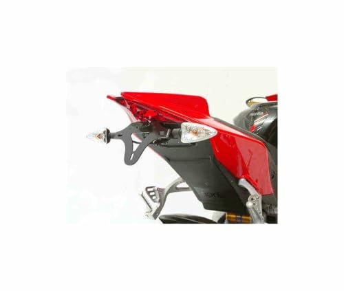 compatible avec/remplacement pour RSV4 / V4 TUONO / 50-125 RS4 - SUPPORT DE PLAQUE R&G Racing + FEU / LP0084BK