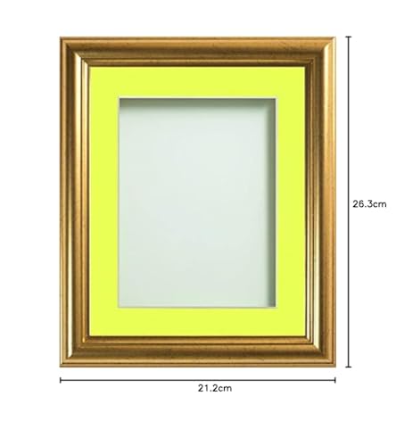 Frame Company Eldridge Gold Photo Frame with Lemon Bon Bon Mount, 8x6 for 6x4 inch, fitted with perspex - Image 3