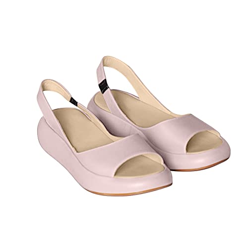 NUSGEAR Sandalias de Mujer Verano con Punta Abierta Moda Bohemia Casual Sandalias Plataforma Elegante Zapatos Roma Correa Fiesta Calzado PU Comoda vestir Tallas grandes 2025
