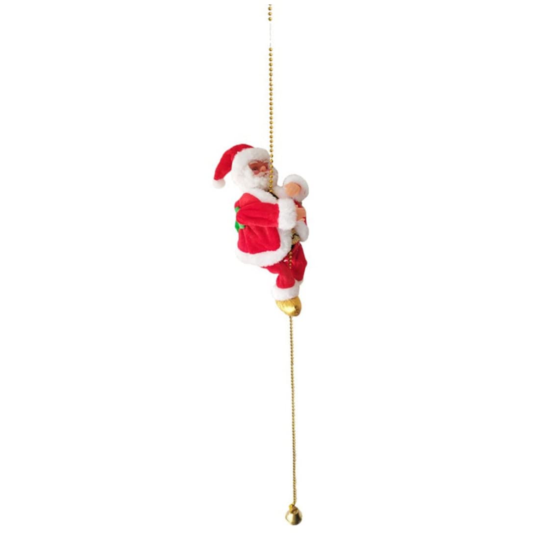 Gcroet Christmas Electric Climbing Santa Xmas Moving Santa Claus On Beads Chain Tree Ornament White
