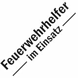 Feuerwehrhelfer im Einsatz Autoaufkleber, Einsatzfahrzeuge Sticker, Sichtbarkeit (FW Helfer im Einsatz, Matt schwarz)