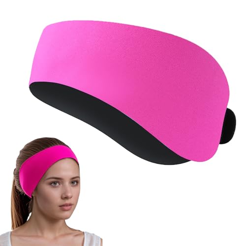 Swimming Headband for Kids Adults Adjustable Doctor Recommended Waterproof Swim Ear Band Protection to Keep Water Out and Hold Ear Plugs in-Water for Surfing,Diving,Pool,Showering,and Beach(Pink)