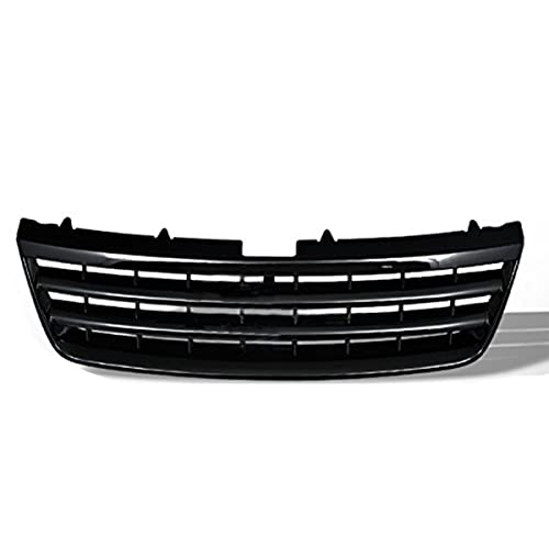 S&T Racing Front Grill Compatible with Volkswagen Touareg 03-07 | Black Horizontal Hood Bumper Grille Guard Cover ABS