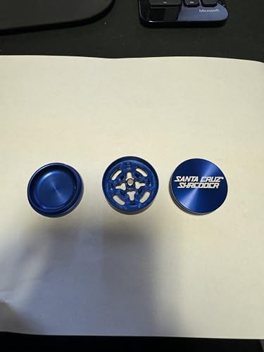 Metal Herb Grinder Knurled Top for Stronger Grip 3 Piece Small 1.7" (Blue)