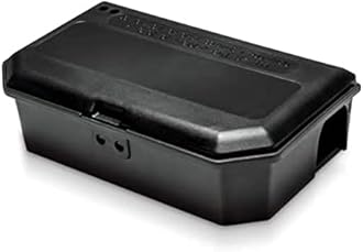 Mouse Bait Boxes Black Tamper-Proof Mouse Poisoning Bait Boxes for Pasta Grain Bait and Bait Blocks Universal Hold Mice Poison Safe Control Around Children & Pets (1 Mouse Box only).