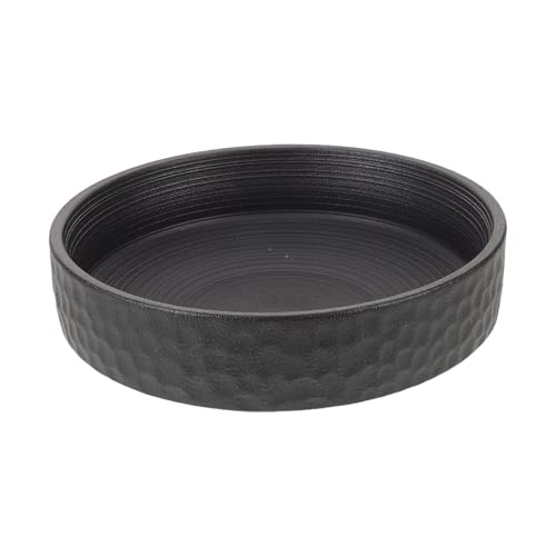 Anneome Bol en Céramique Lotus Hydroponique 16 CM Gris Noir Pot Rond Peu Profond pour Bonsaï et Plantes Succulentes Jardinière Décorative Étanche pour Intérieur et Jardin