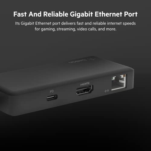 Belkin 5-In-1 Powered Usb-C & Usb Hub, Usb-C Docking Station W/ 2 Usb-A Ports, 1 Usb-C Port, Ethernet, & 4K Hdmi Port, Compatible With Macbook, Chromebook & Other Usb-C Devices #TOP6