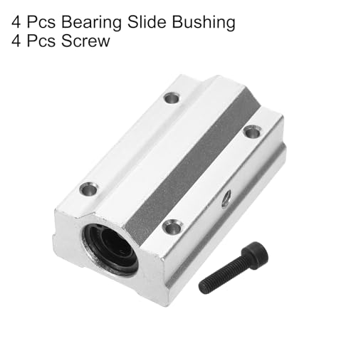 Uxcell F24032200UX0549 2Pcs Scs10Luu Linear Motion Ball Bearing Slide Bushing Aluminum 68Mm Long Linear Roller Bearing Slide Block thumb #3