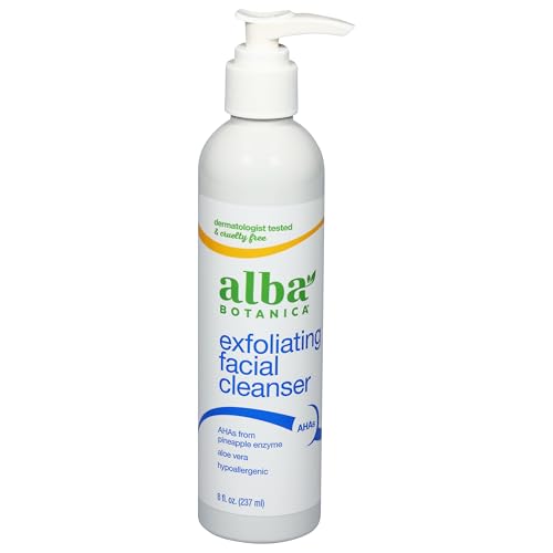 Alba Botanica Exfoliating Facial Cleanser, with Pineapple Enzyme and Aloe Vera, 8 Oz (Packaging May Vary)