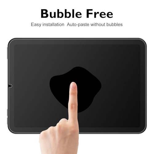 Esanik 2 Pack Like Paper Glass Screen Protector for iPad mini 7 (2024)/iPad Mini 6(2021) 9H Tempered Glass Film with Alignment Frame, Writing Like on Paper, Anti Glare, Apple Pencil Compatible