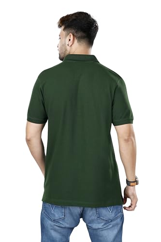 Image of KAUS & SHAN Men's Pure Cotton Regular Fit Solid Half Sleeve Casual & Semi Formal Office Wear Polo T-Shirt