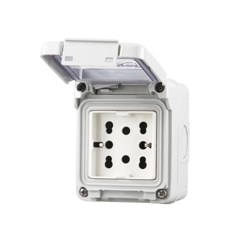 4Box 4B.ip55.h21 pojemnik IP55 kompletne gniazdko boczne 250 V, szary