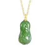 Jade Necklace Jasper Cabbage Money from All Directions Feng Shui Wealth Crystal Necklace Gold Coins Buckle Chakra Balance Gem Quartz Necklace Amulet Talisman Prosperity,W Silver Chain