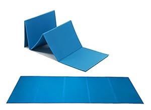 Colchoneta de fitness plegable 175 x 50 cm azul interior al aire libre para gimnasio o casa